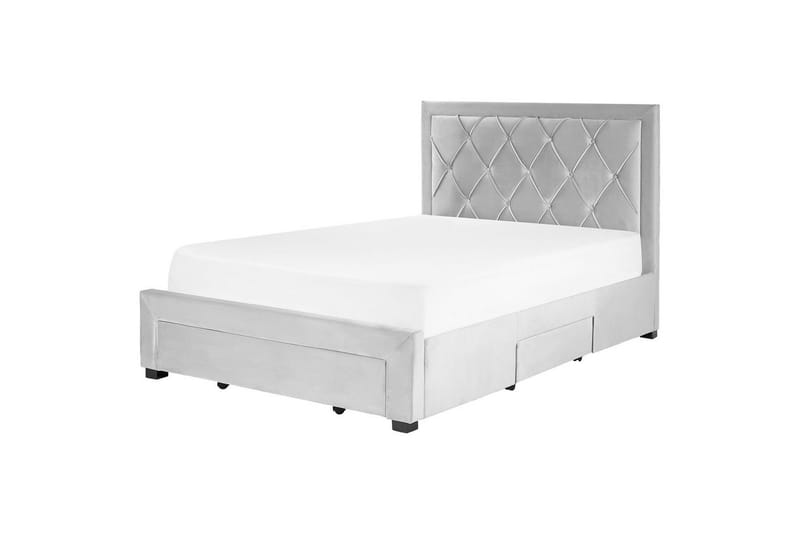 Seng med opbevaringsskuffer Lievin - Grå, 140x200 cm - Møbler - Senge - Sengeramme & sengestel