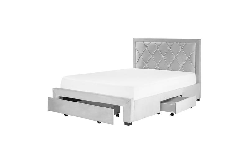 Seng med opbevaringsskuffer Lievin - Grå, 140x200 cm - Møbler - Senge - Sengeramme & sengestel