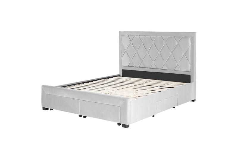 Seng med opbevaringsskuffer Lievin - Grå, 160x200 cm - Møbler - Senge - Sengeramme & sengestel