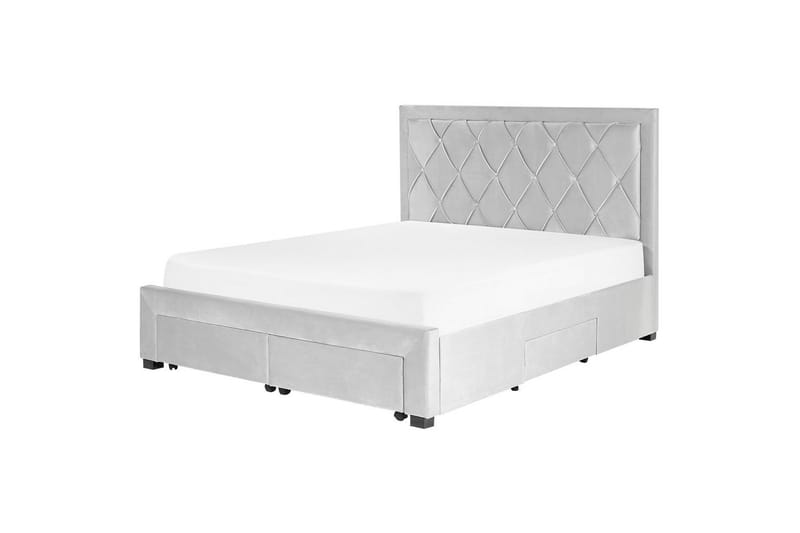 Seng med opbevaringsskuffer Lievin - Grå, 160x200 cm - Møbler - Senge - Sengeramme & sengestel