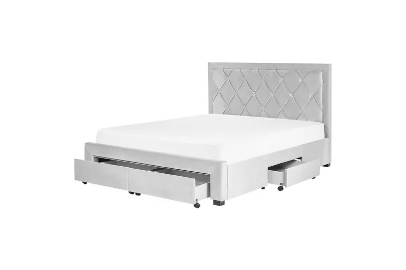 Seng med opbevaringsskuffer Lievin - Grå, 160x200 cm - Møbler - Senge - Sengeramme & sengestel