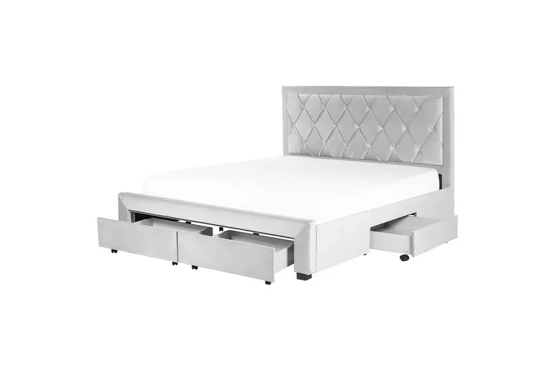 Seng med opbevaringsskuffer Lievin - Grå, 180x200 cm - Møbler - Senge - Sengeramme & sengestel