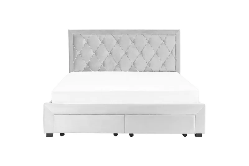 Seng med opbevaringsskuffer Lievin - Grå, 180x200 cm - Møbler - Senge - Sengeramme & sengestel