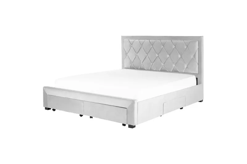 Seng med opbevaringsskuffer Lievin - Grå, 180x200 cm - Møbler - Senge - Sengeramme & sengestel