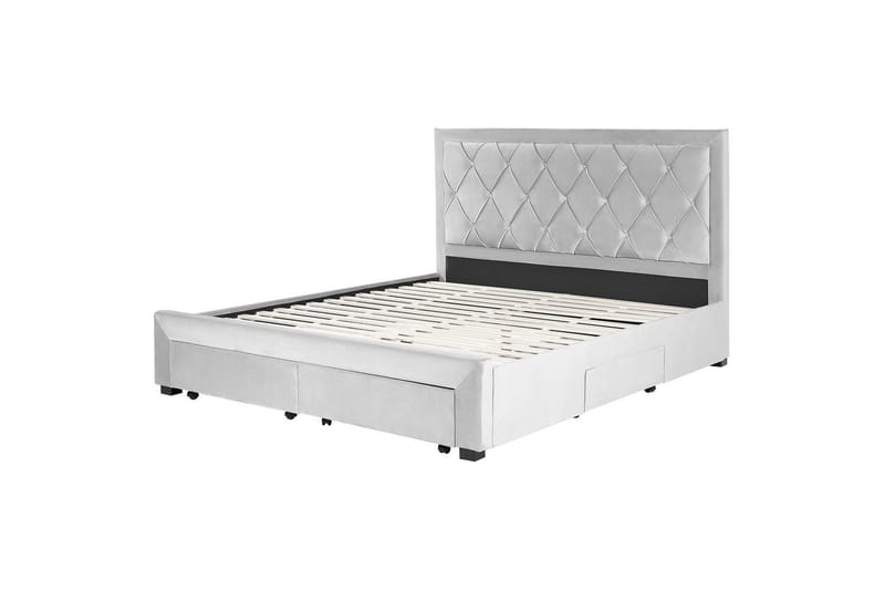 Seng med opbevaringsskuffer Lievin - Grå, 180x200 cm - Møbler - Senge - Sengeramme & sengestel