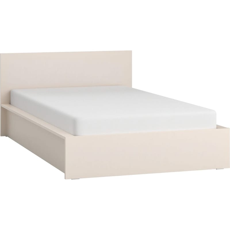 Seng med sengegavl 4 You Fresh med trælameller på tape Sand Beige, 120 x 200 cm