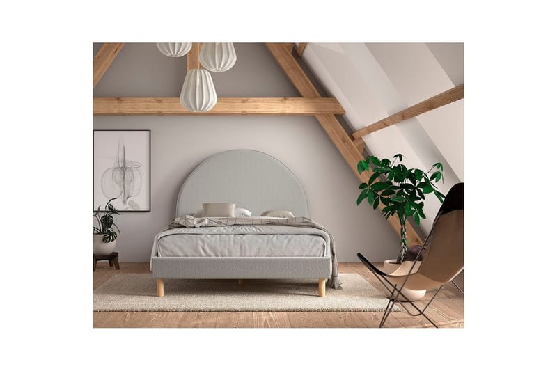Seng Moon Grå, 140 x 200 cm - Grå, 140 x 200 cm - Møbler - Senge - Sengeramme & sengestel