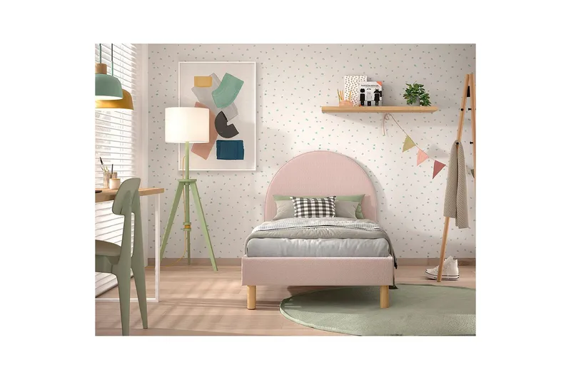 Seng Moon Lyserød, 90 x 200 cm - Lyserød, 90 x 200 cm - Møbler - Senge - Sengeramme & sengestel