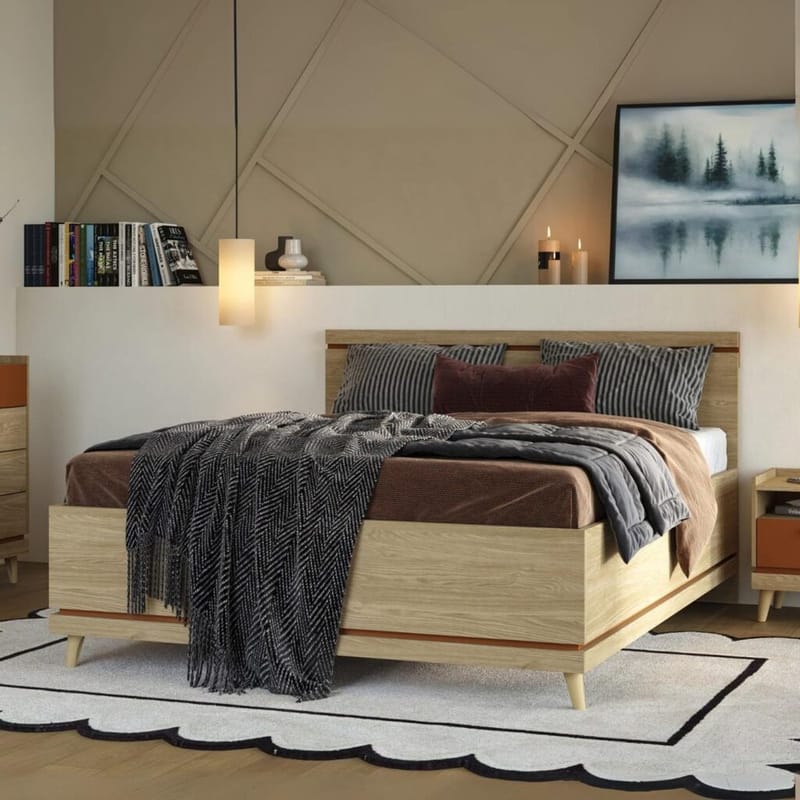 Seng Scandi - 160 cm, Oliebehandlet Eg - Møbler - Senge - Sengeramme & sengestel