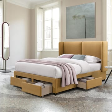 Seng Sugi med madras Harmony Duo 160x200 cm - Gul - Møbler - Senge - Komplet sengepakke