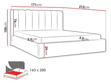 seng Polstret seng NOX st.drew Margo 227.09 160x200 cm - Møbler - Senge - Sengeramme & sengestel