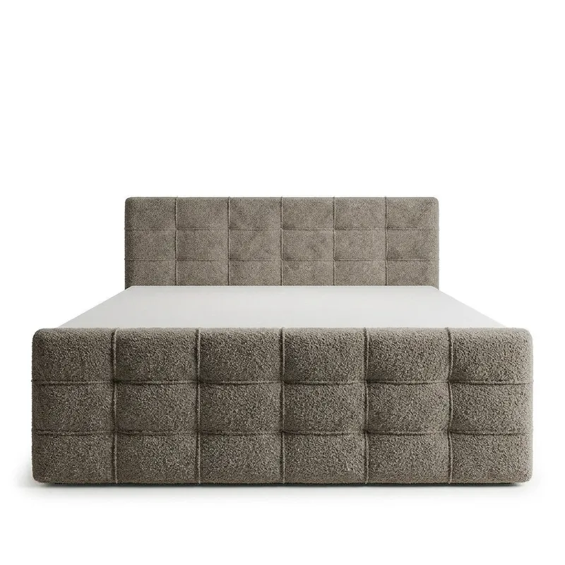 Sengepakke Kontinentalseng Elvros 180x200 cm med opbevaring med løft - Varm greige / lys mokka - Møbler - Senge - Kontinentalsenge