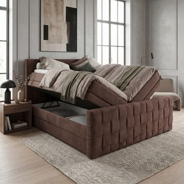Sengepakke Kontinentalseng Ryven 160x200 cm med opbevaring med løft - chokolade/mørkebrun/mokka - Møbler - Senge - Kontinentalsenge