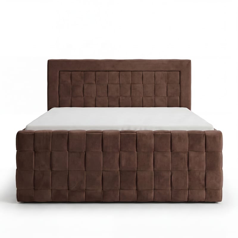 Sengepakke Kontinentalseng Ryven 160x200 cm med opbevaring med løft - chokolade/mørkebrun/mokka - Møbler - Senge - Kontinentalsenge