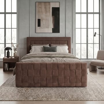 Sengepakke Kontinentalseng Ryven 160x200 cm med opbevaring med løft - chokolade/mørkebrun/mokka - Møbler - Senge - Kontinentalsenge