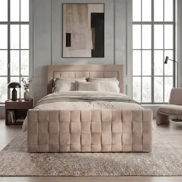 Sengepakke Kontinentalseng Ryven 180x200 cm med opbevaring med løft - varm beige/latte - Møbler - Senge - Kontinentalsenge