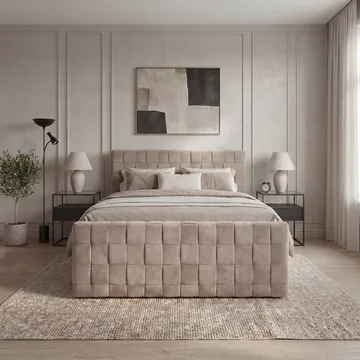 Sengepakke Kontinentalseng Tyrosen 160x200 cm med skuffeopbevaring - Varm beige - Møbler - Senge - Kontinentalsenge