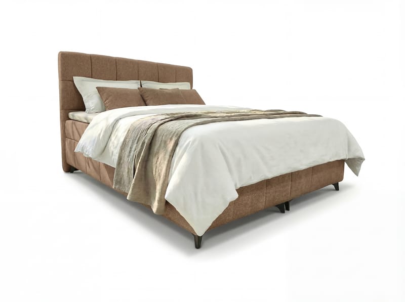 Sengepakke Kontinentalseng Vyrosen 140x200 cm med opbevaring med løft - beige - Møbler - Senge - Kontinentalsenge