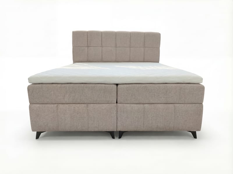 Sengepakke Kontinentalseng Vyrosen 140x200 cm med opbevaring med løft - cremet beige - Møbler - Senge - Kontinentalsenge