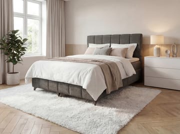 Sengepakke Kontinentalseng Vyrosen 180x200 cm med opbevaring med løft - grå - Møbler - Senge - Kontinentalsenge