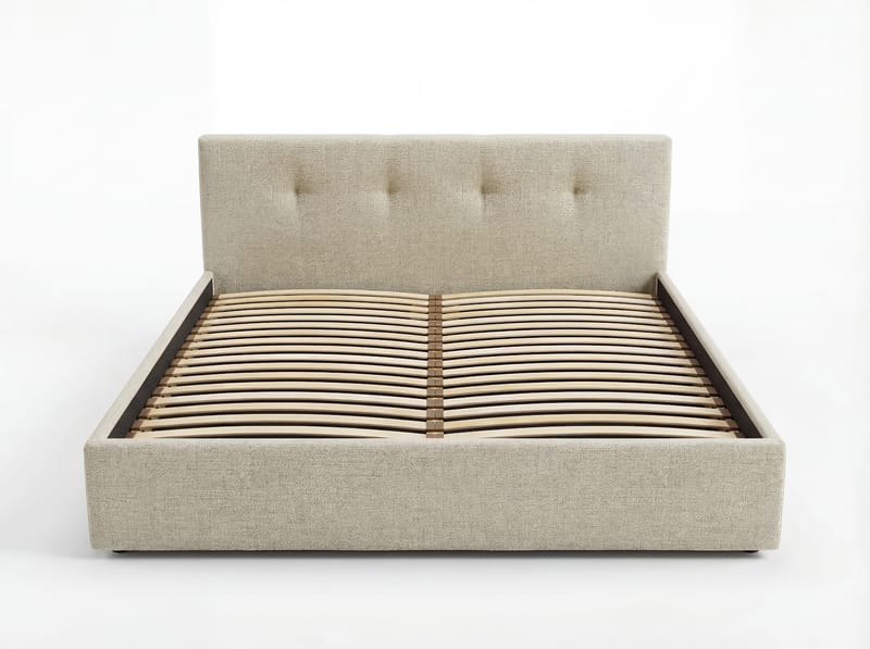 Sengeramme Deylinor 140x200 cm med opbevaring med løft - beige - Møbler - Senge - Sengeramme & sengestel