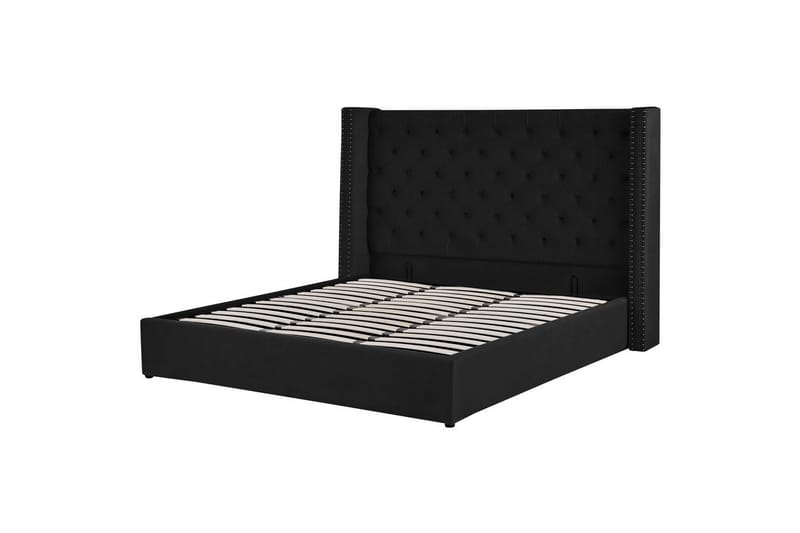 Sengeramme og sengestel Seng med opbevaring Lubbon Sort||Sølv 180x200 - Møbler - Senge - Sengeramme & sengestel