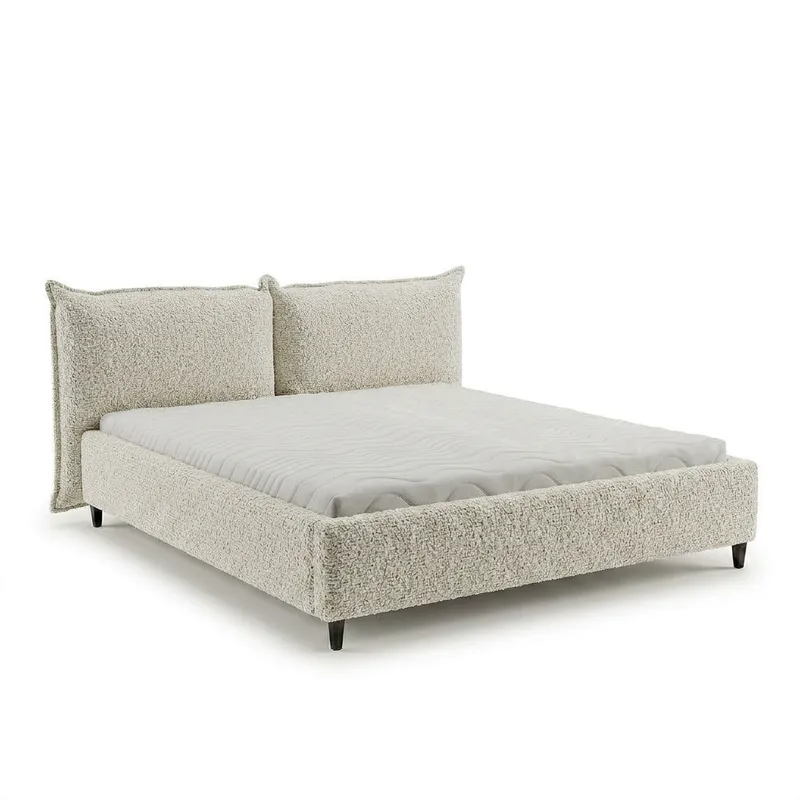 Sengeramme Rynorin 140x200 cm med opbevaring med løft, beige