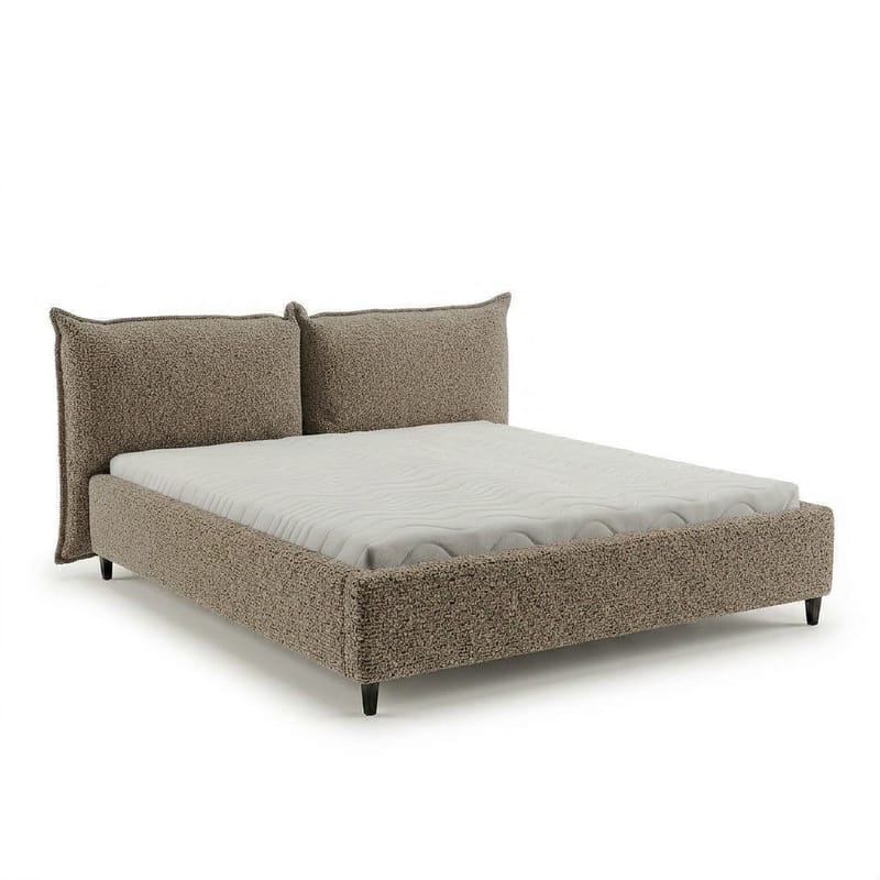 Sengeramme Rynorin 140x200 cm med opbevaring med løft, gråbeige