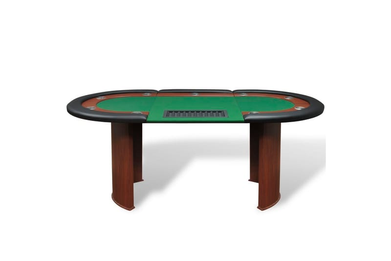 10 Pers. Pokerbord Med Dealerområde Og Jetonholder Grøn - Grøn - Møbler - Senge - Sengeramme & sengestel
