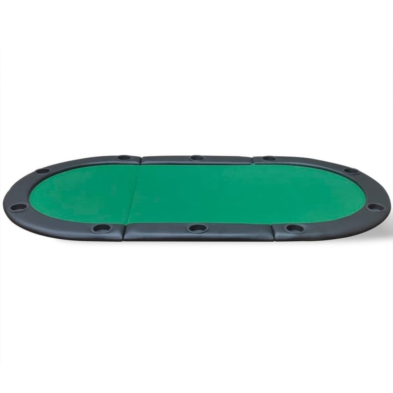 10 Pers. Pokerbord Bordplade Foldbar Grøn - Grøn - Møbler - Senge - Sengeramme & sengestel