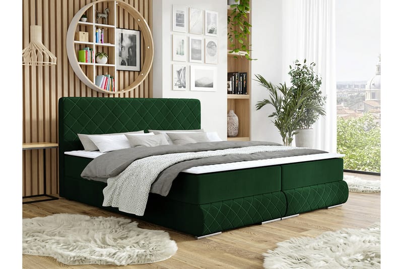 Abbeyfield Sengeramme 180x200 cm - Mørkegrøn - Sengeramme & sengestel