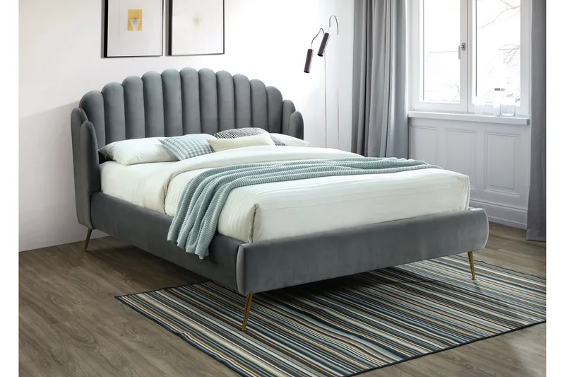 Acalabria Sengeramme 160x200 cm, Grå/Guld