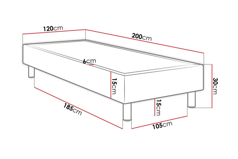 Adeliza Sengeramme 120x200 cm - Mørkegrå - Møbler - Senge - Sengeramme & sengestel