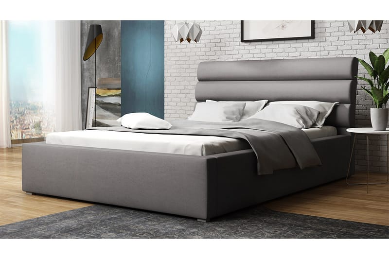 Adrianah Sengeramme 120x200 cm - Grå - Møbler - Senge - Sengeramme & sengestel