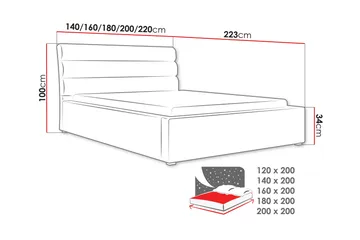 Adrianah Sengeramme 200x200 cm - Møbler - Senge - Sengeramme & sengestel