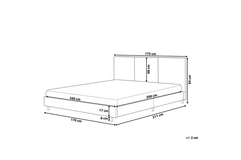 Albi Dobbelt seng 160x200 cm - Grå - Sengeramme & sengestel