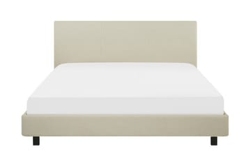 Albi Dobbeltseng 160x200 cm i Stof med Sengegavl - Beige - Møbler - Senge - Sengeramme & sengestel