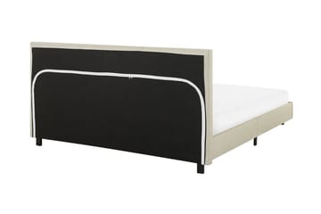 Albi Dobbeltseng 160x200 cm i Stof med Sengegavl - Beige - Møbler - Senge - Sengeramme & sengestel