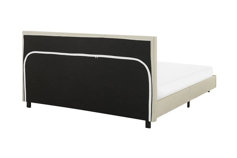 Albi Dobbeltseng 160x200 cm i Stof med Sengegavl - Beige - Møbler - Senge - Sengeramme & sengestel