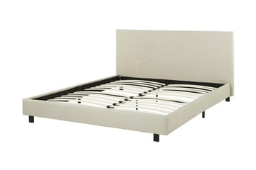 Albi Dobbeltseng 160x200 cm i Stof med Sengegavl - Beige - Møbler - Senge - Sengeramme & sengestel