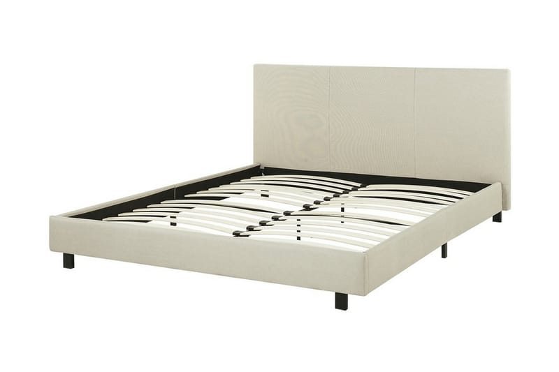 Albi Dobbeltseng 160x200 cm i Stof med Sengegavl - Beige - Møbler - Senge - Sengeramme & sengestel