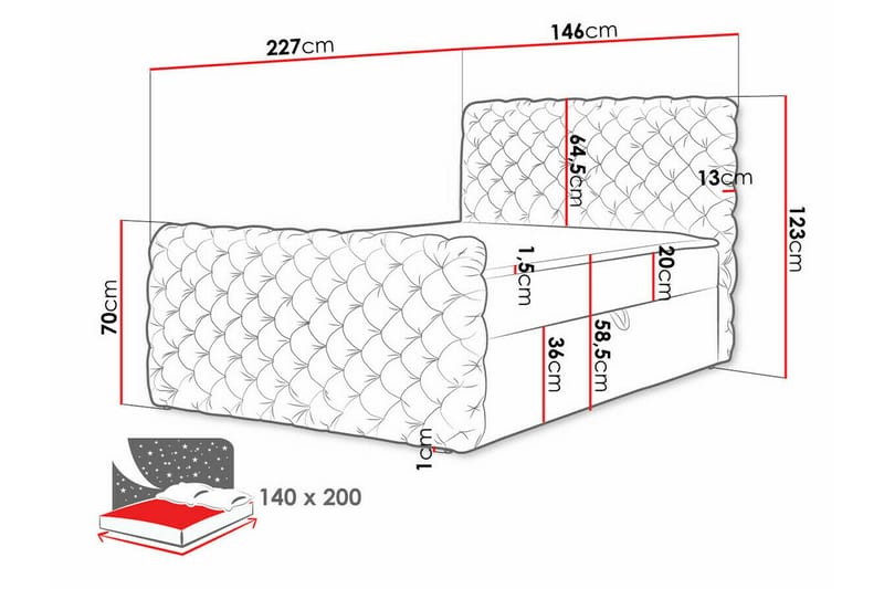 Almancil Sengeramme 140x200 cm - Brun - Sengeramme & sengestel