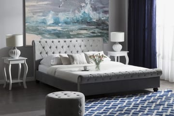 Avallon Dobbelt seng 140 | 200 cm - Grå - Møbler - Senge - Sengeramme & sengestel