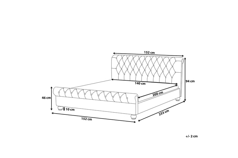 Avallon Dobbelt seng 140 | 200 cm - Sort - Sengeramme & sengestel