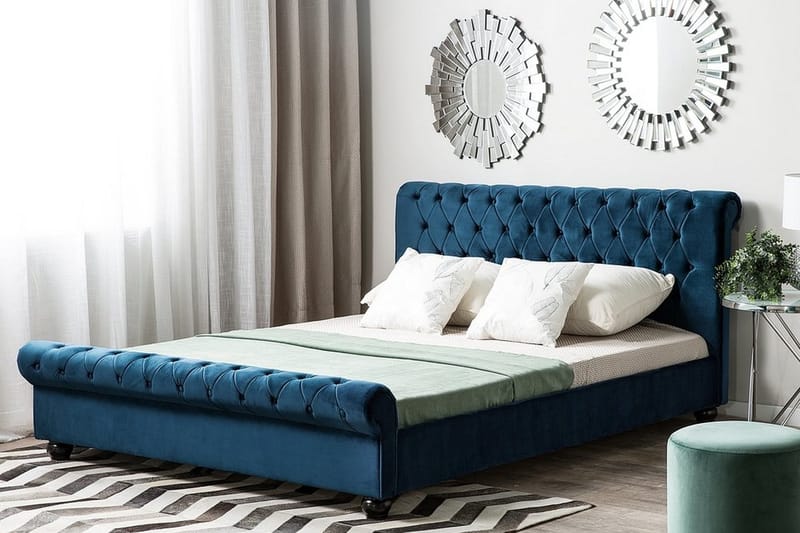 Avallon Dobbelt seng 160 | 200 cm - Blå - Møbler - Senge - Sengeramme & sengestel