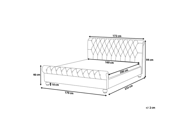 Avallon Dobbelt seng 160 | 200 cm - Blå - Sengeramme & sengestel