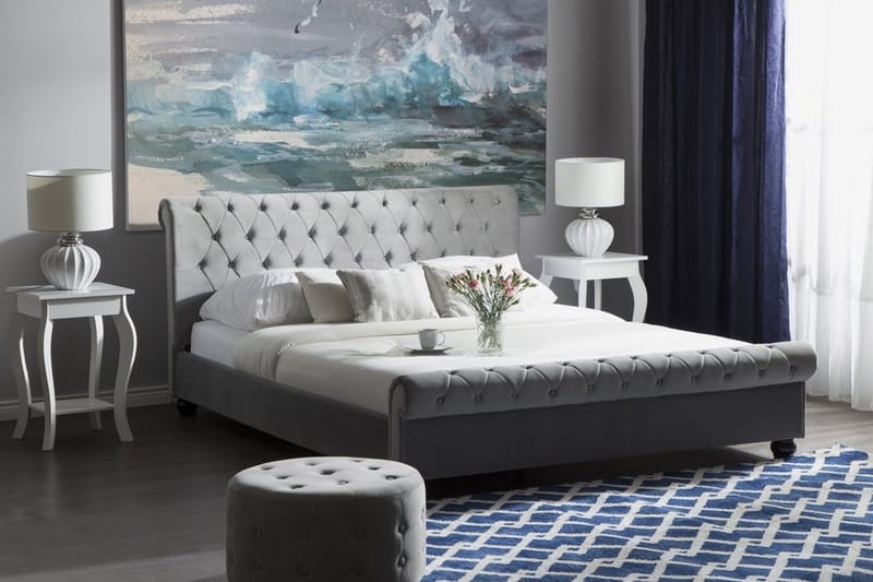 Avallon Dobbelt seng 160 | 200 cm - Grå - Møbler - Senge - Sengeramme & sengestel