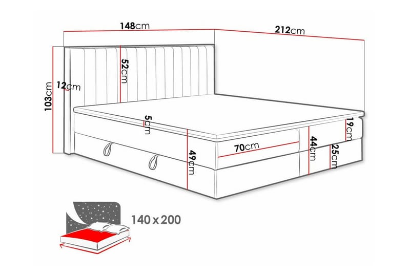 Aviemore Sengeramme 140x200 cm - Møbler - Senge - Sengeramme & sengestel