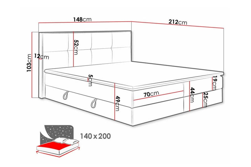 Aviemore Sengeramme 140x200 cm - Møbler - Senge - Sengeramme & sengestel