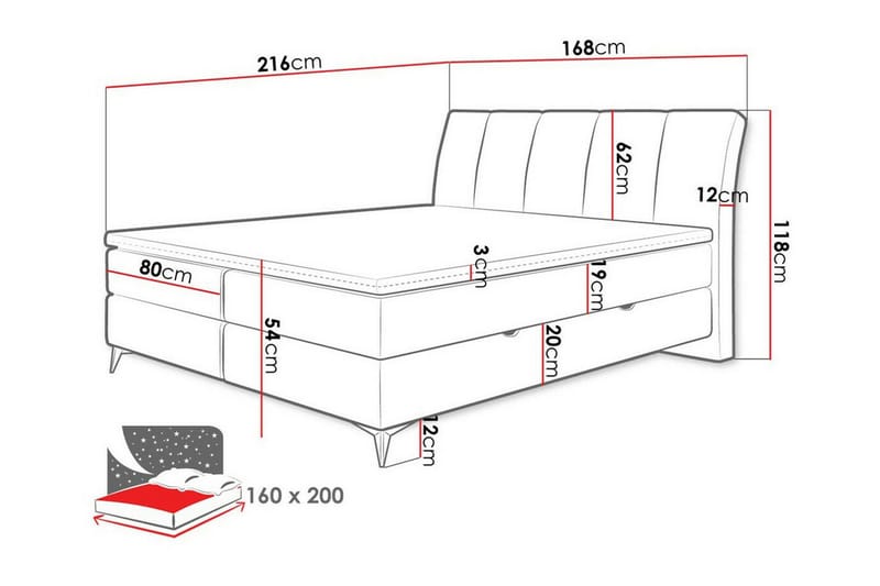 Aviemore Sengeramme 160x200 cm - Mørkegrå - Sengeramme & sengestel